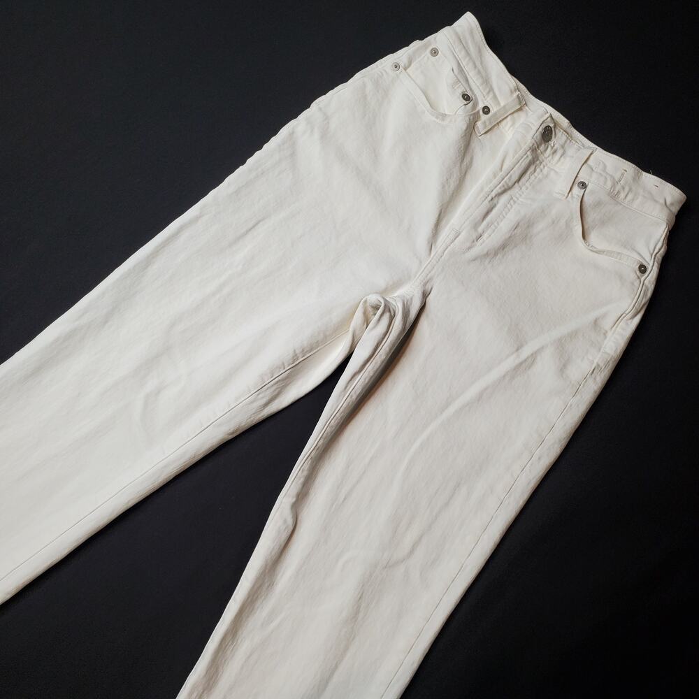 Madewell Women's Size 26 Perfect Vintage Jean High Rise Raw Hem White N0662
